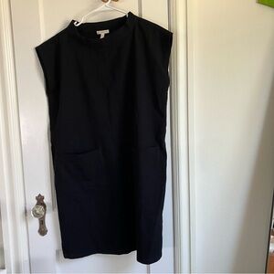 Eileen Fisher Organic Cotton Ripple Mock Neck Dress